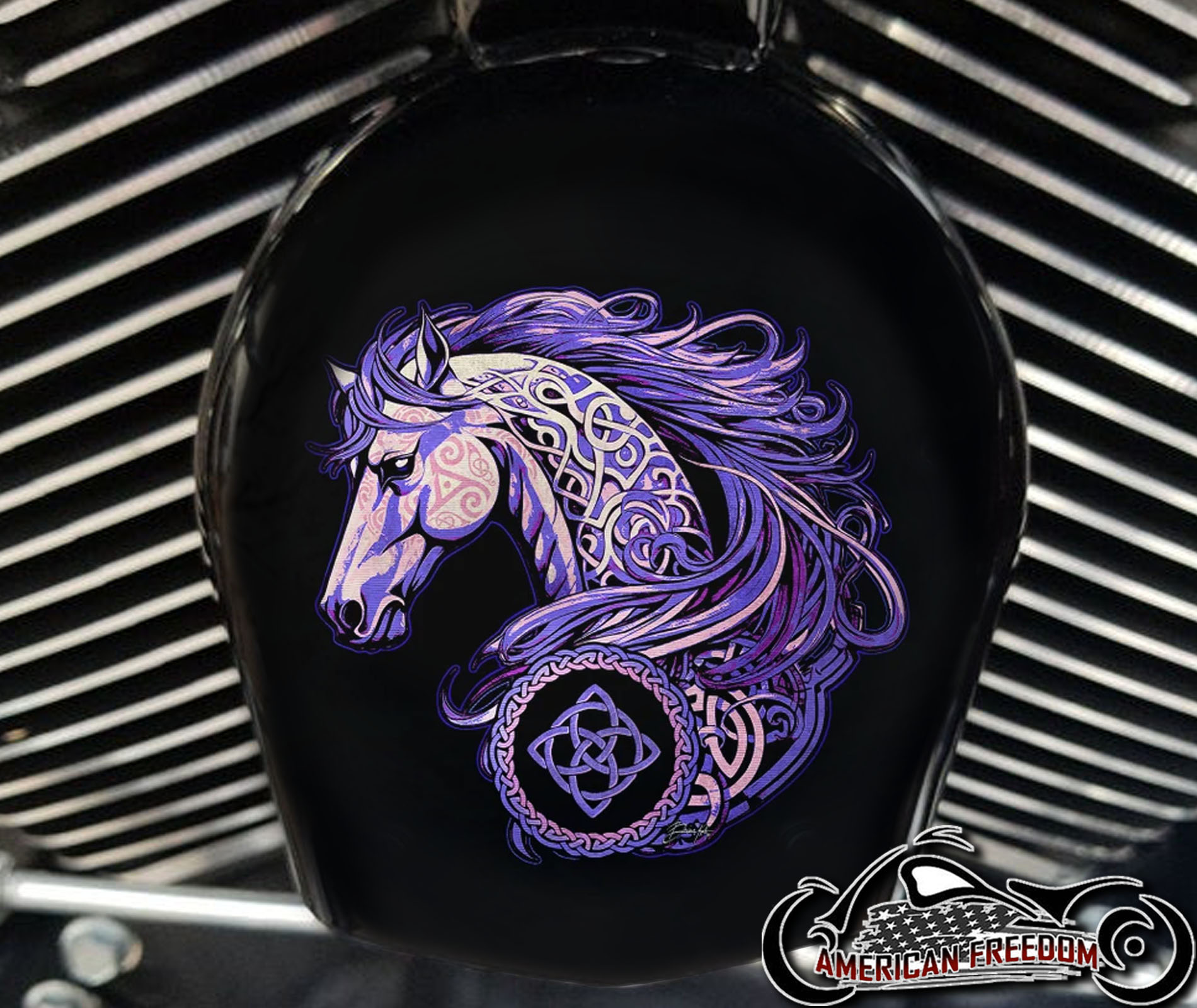 Custom Horn Cover - Celtic Horse